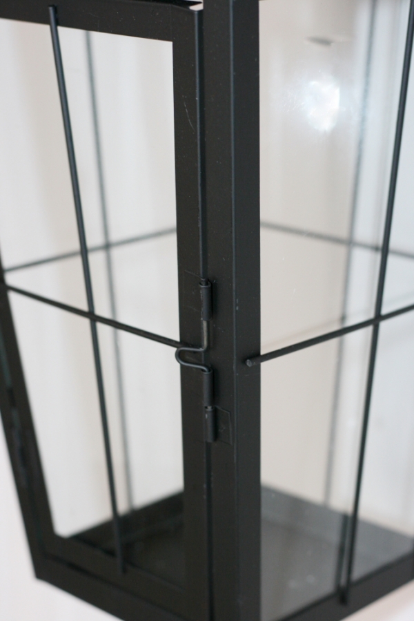 Závěsná kovová lucerna černá 41x20x20cm