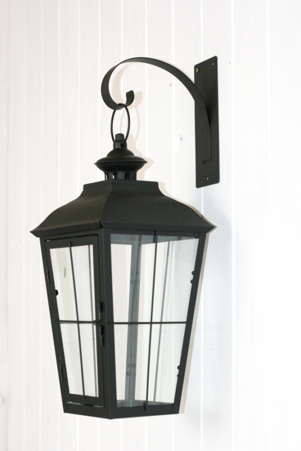 Závěsná kovová lucerna černá 41x20x20cm