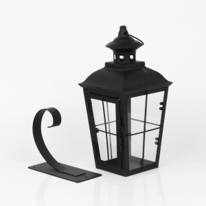 Závěsná kovová lucerna na konzolce 27x12x12cm