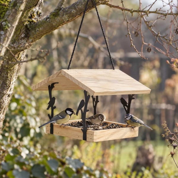 Závěsné dřevěné krmítko pro ptáky Chiffchaff 24,5 cm