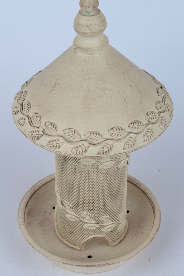 Závěsné krmítko pro ptáky bílé 16x16x52cm včetně závěsu