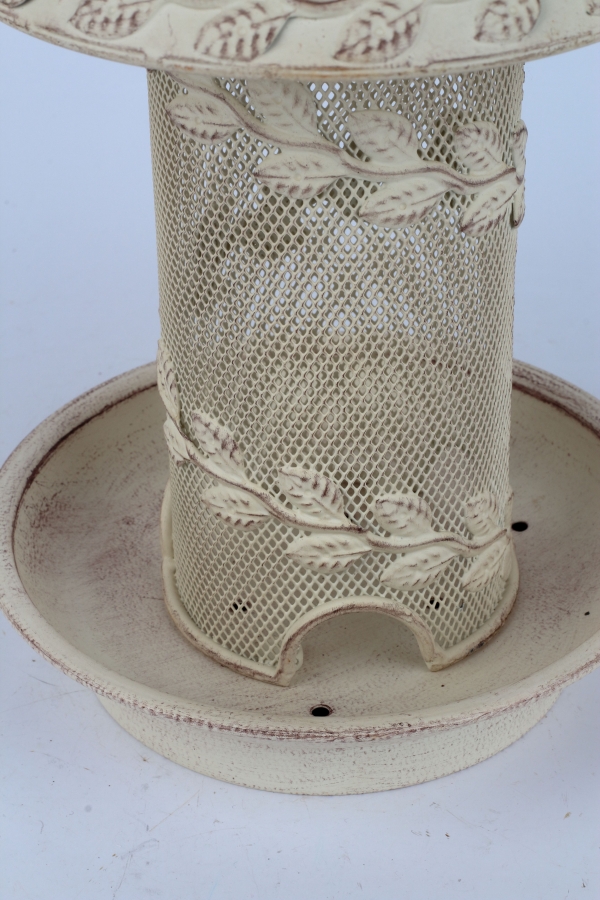 Závěsné krmítko pro ptáky bílé 16x16x52cm včetně závěsu