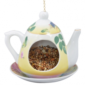 Závěsné krmítko pro ptáky konvička žlutá