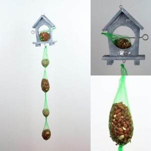 Závěsné krmítko pro ptáky s krmením 87cm