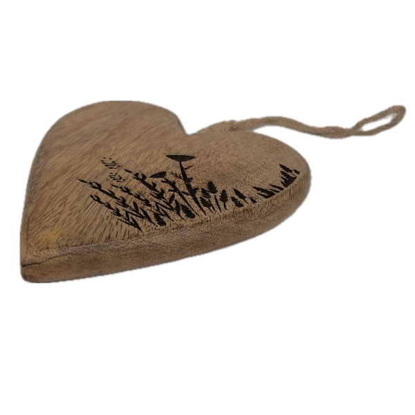 Závěsné srdce  mango 15 x 15 x 2 cm