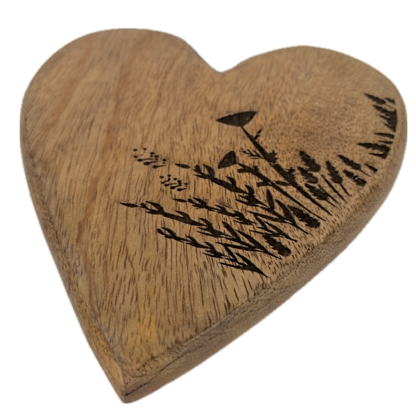 Závěsné srdce  mango 15 x 15 x 2 cm