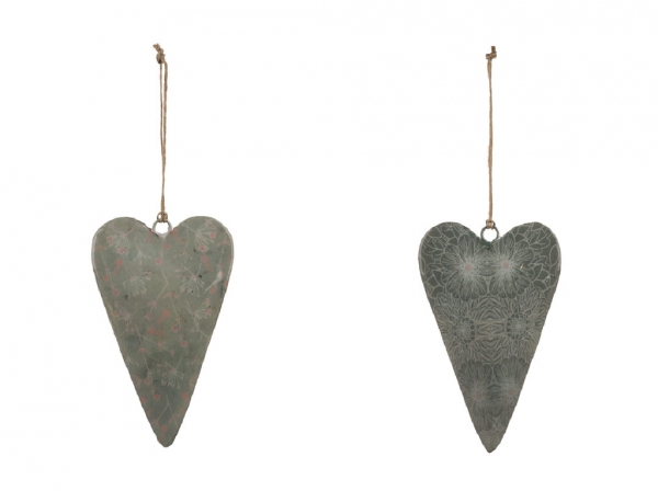 Závěsné srdce s motivem květin 10x6,2x1cm