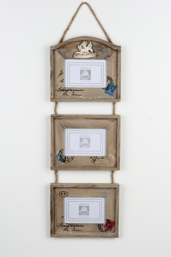 Závěsný foto rámeček na tři fotografie 58cm