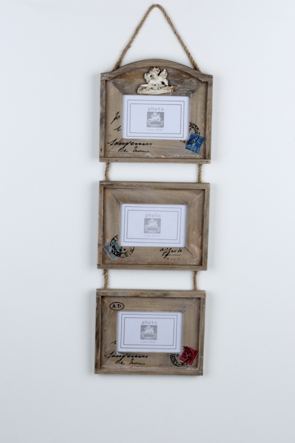 Závěsný foto rámeček na tři fotografie 58cm