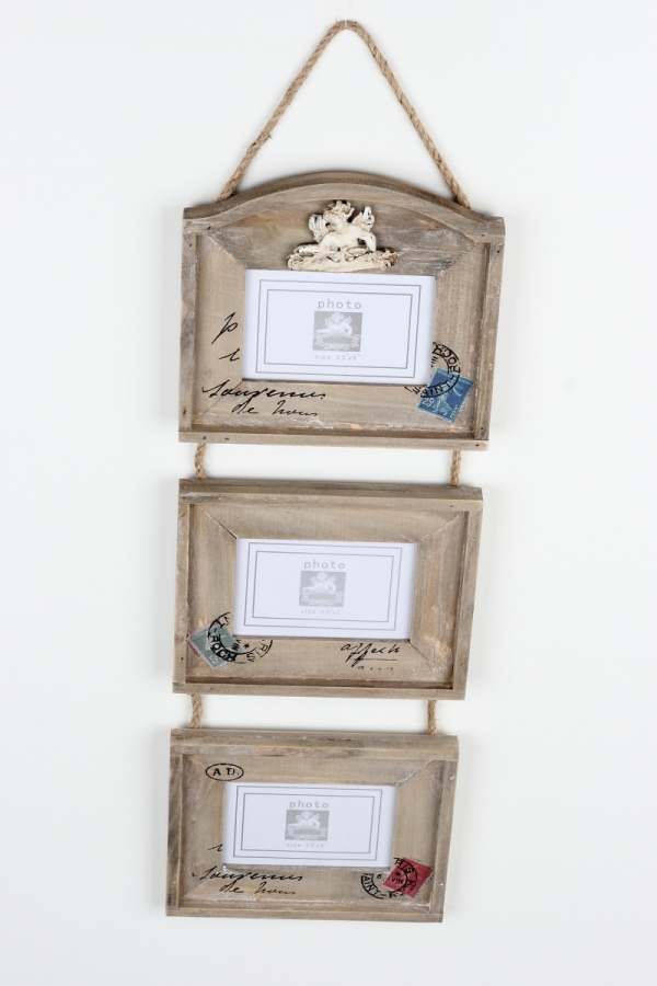 Závěsný foto rámeček na tři fotografie 58cm