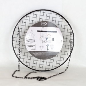 Závěsný kruh na dekorace kovový černý 48cm