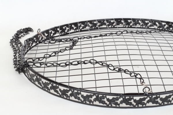 Závěsný kruh na dekorace kovový černý 48cm