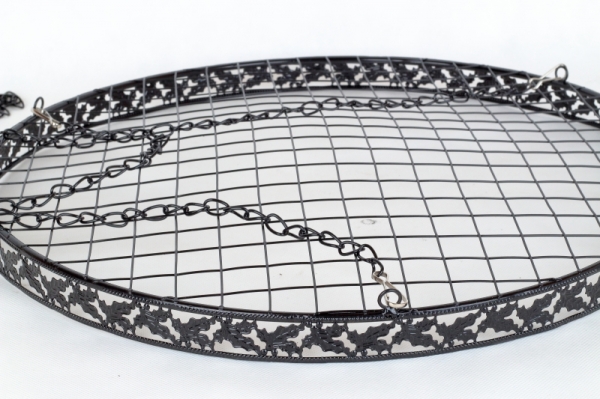 Závěsný kruh na dekorace kovový černý 48cm