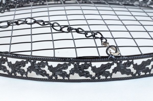 Závěsný kruh na dekorace kovový černý 48cm