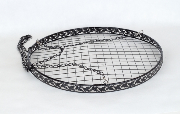 Závěsný kruh na dekorace kovový černý 48cm