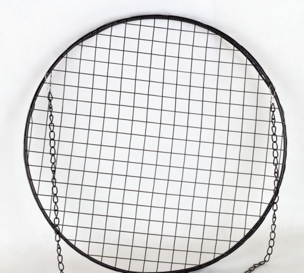 Závěsný kruh na dekorace kovový černý 48cm