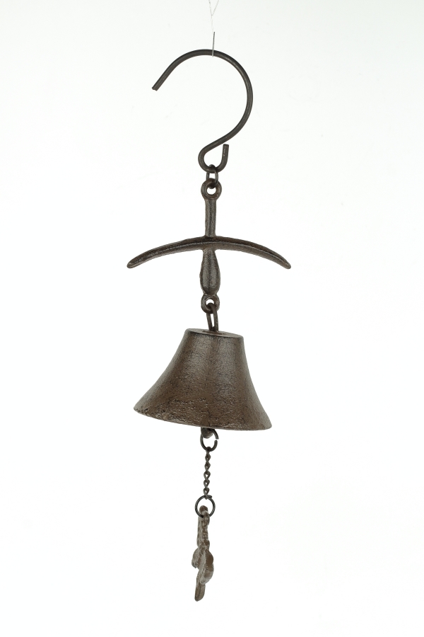 Závěsný zvonek litinový motýlek