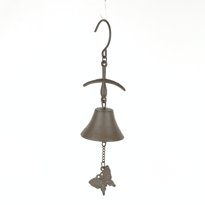 Závěsný zvonek litinový motýlek