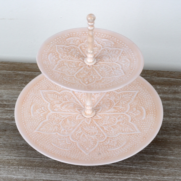 Zdobený etažér 2 patra 26cm