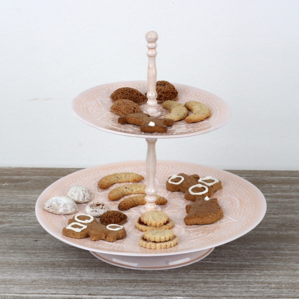 Zdobený etažér 2 patra 26cm