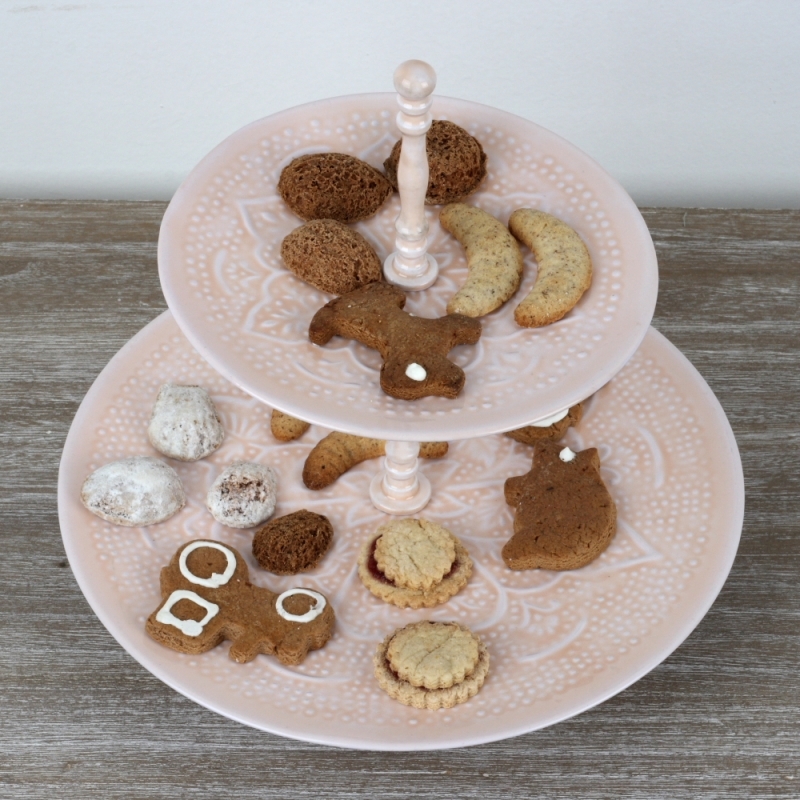 Zdobený etažér 2 patra 26cm