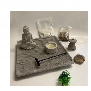 Zenová zahrádka 21 x 21 x 13 cm cement