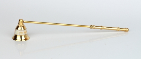 Zhášedlo na svíčku zlaté s perletí 28cm