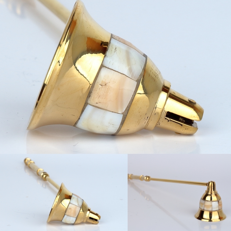 Zhášedlo na svíčku zlaté s perletí 28cm