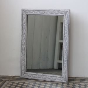 Zrcadlo do koupelny šedé s patinou 66x48cm