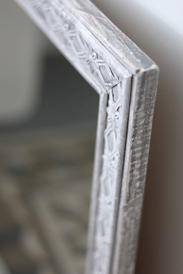 Zrcadlo do koupelny šedé s patinou 66x48cm