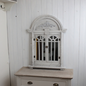 Zrcadlo s okenicemi šedé 88x63cm