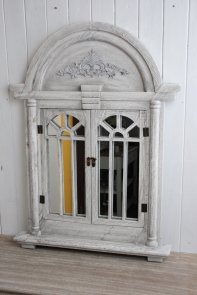 Zrcadlo s okenicemi šedé 88x63cm