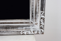 Zrcadlo s šedým rámem a zdobenými rohy 70x160cm