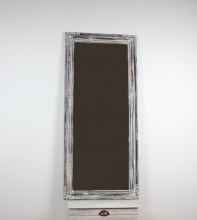 Zrcadlo s šedým rámem a zdobenými rohy 70x160cm