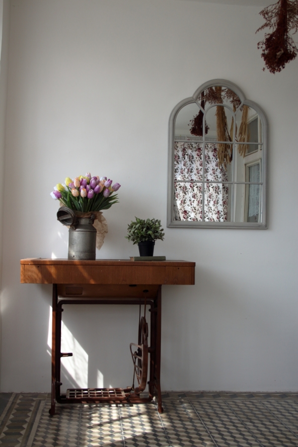 Zrcadlo s vitráží 61,6x3,8x90,5 cm