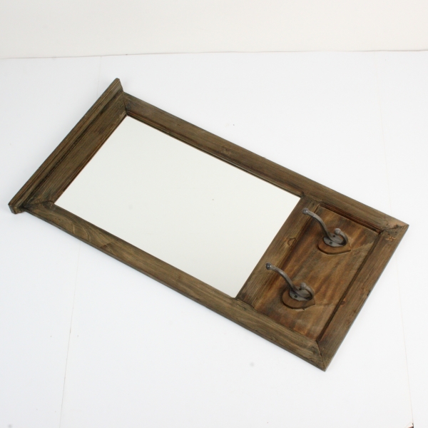 Zrcadlo se 2 háčky 44x80cm