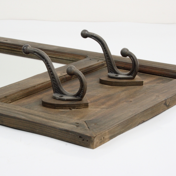 Zrcadlo se 2 háčky 44x80cm