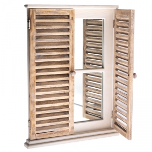 Zrcadlo v rámu s okenicemi 45x60x5cm