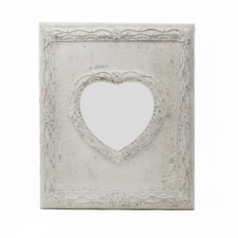 Zrcadlo ve tvaru srdce v rámu 48x60cm - vyřazeno