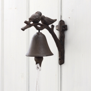 Zvoneček na konzolce s ptáčky 13x16cm