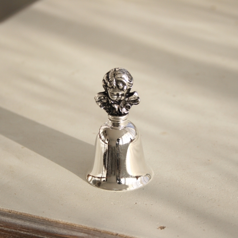 Zvoneček s andílkem postříbřený 5cm