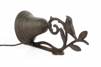 Zvonek na konzoli s ptáčkem a lístky 22x12cm