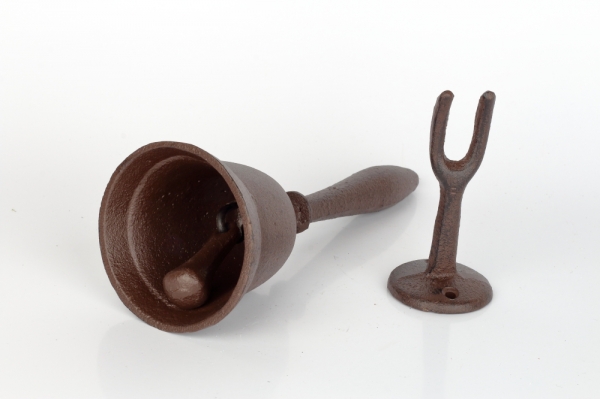 Zvonek na zeď litina 23cm