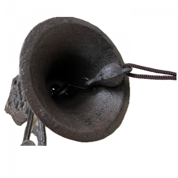 Zvonek nástěnný se sovou 19 x 25 cm litina