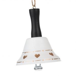 Zvonek se srdíčky bílý