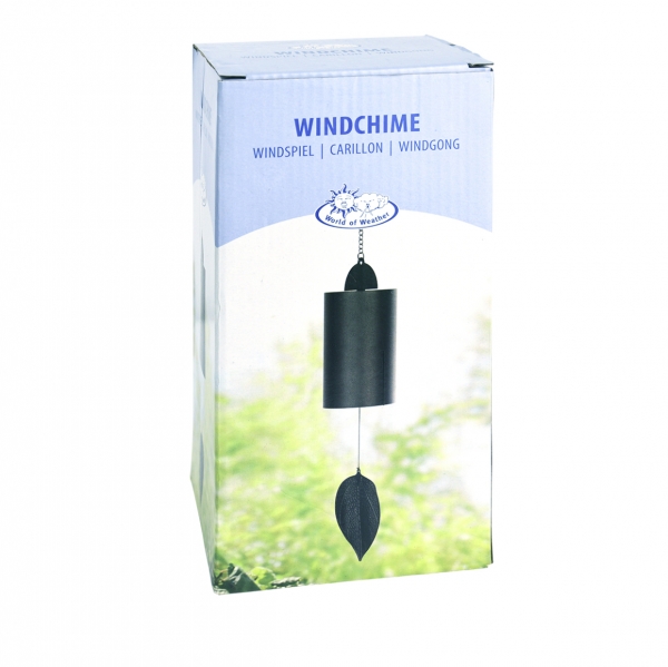 Zvonkohra kovová s lístkem 10,1 x 10,1 x 52,5 cm